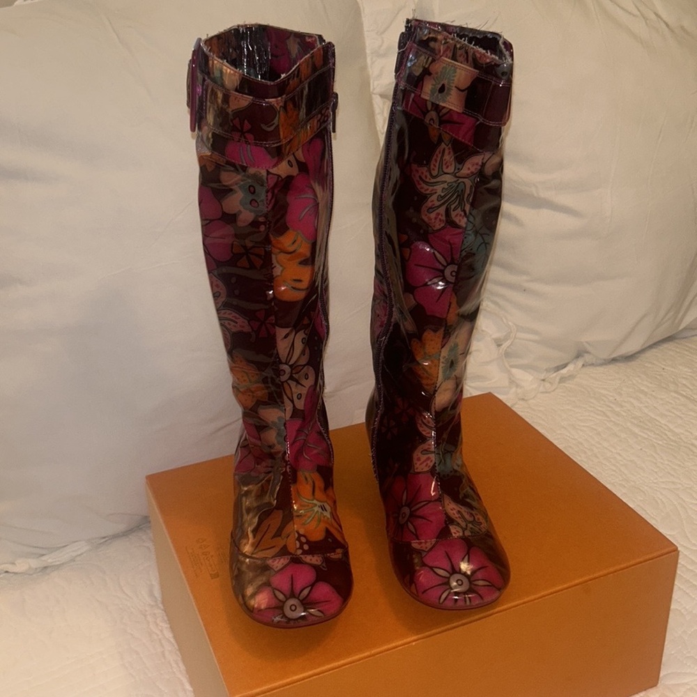 Poetic License Flowered Bohemian Soho Rain Boots View 2